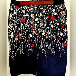 Boden Martha Trailing Skirt, size 12, Navy Floral